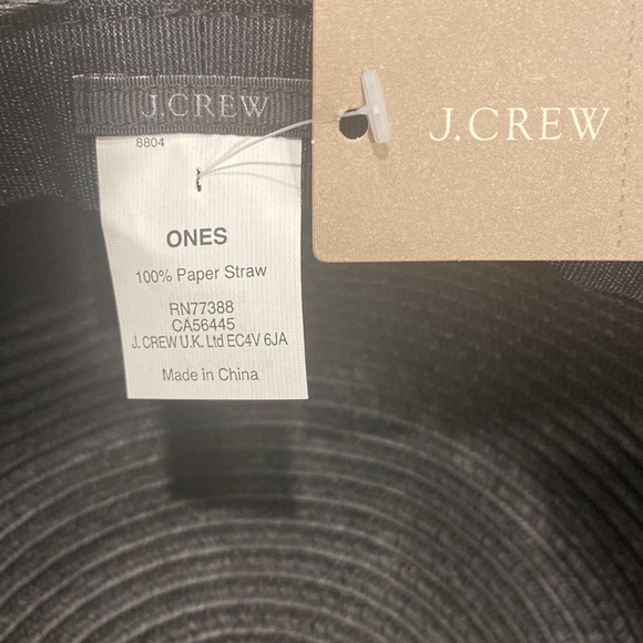 J. Crew Black Straw Floppy Hat - NWT - Picture 3 of 4